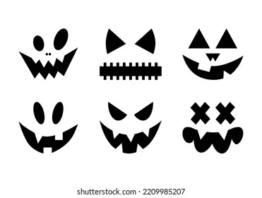 Set Halloween Mask Smiley Face Pumpkin Stock Vector (Royalty Free ...