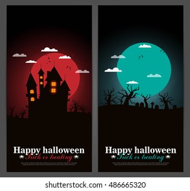 Set of Halloween night backgrounds