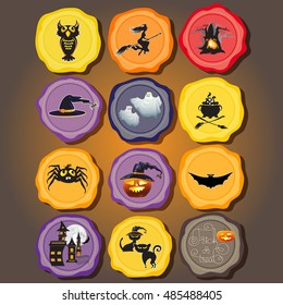 Set of Halloween objects and icons for your design. Vector Design elements for a holiday.