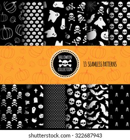 set of Halloween patterns