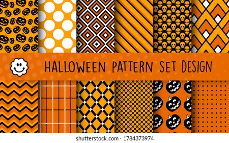 Set of Halloween patterns for business, scrapbook, decoration, and creative creativity.