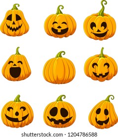 Set of Halloween pumpkin