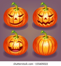 Set of Halloween pumpkin