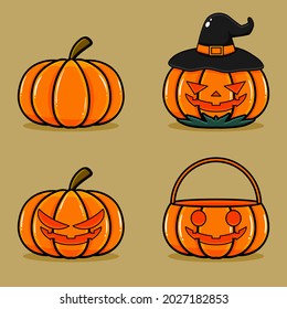 set of halloween pumpkin design