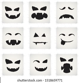 Set of halloween pumpkin emoji