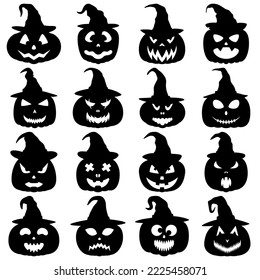 Set of Halloween Pumpkin isolated on white background
