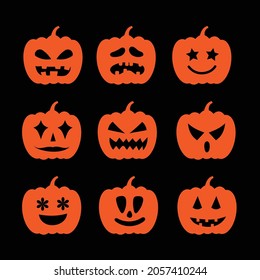 Ilustración del vector de la silueta de calabaza de Halloween