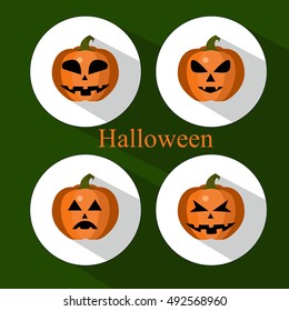 Set of Halloween pumpkin, vector