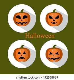 Set of Halloween pumpkin, vector