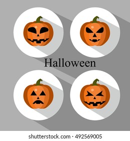 Set of Halloween pumpkin, vector