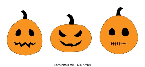 
Set of halloween pumpkin vector illustration
