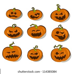 set of halloween pumpkins