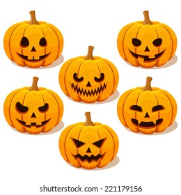 Set of Halloween pumpkins