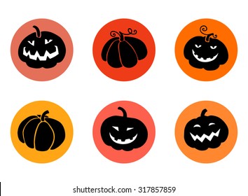Set of halloween pumpkins