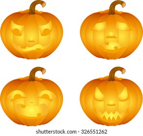 Set of Halloween pumpkins