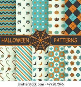 Set of halloween pumpkins