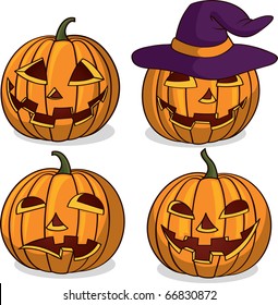 Set of Halloween pumpkins