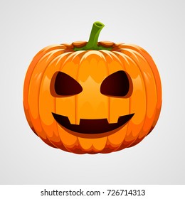 Set of halloween pumpkins, funny faces. Autumn holidays. Vector illustration