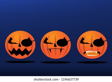 set of halloween pumpkins icon.