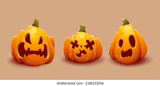set of halloween pumpkins part 3