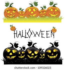 Set of Halloween pumpkins. Vector illustration