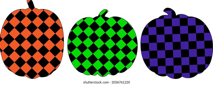 Set halloween pumpkins vector illustration