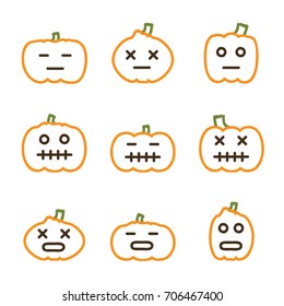 Set of Halloween pumpkins - vector illustration