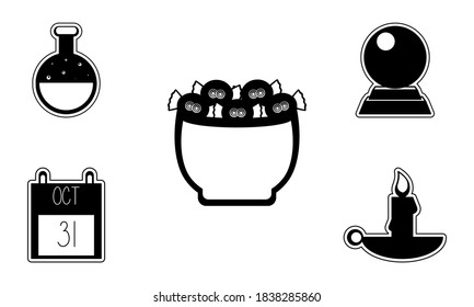 Set of halloween season icons - Vector illustration