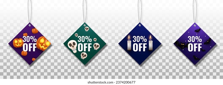 Set Halloween Shopping Labels Premium Vector