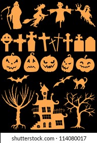 Set of Halloween silhouettes