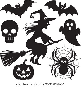 Set Of Halloween Silhouettes vector art