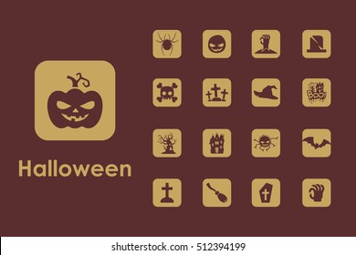 Set of Halloween simple icons