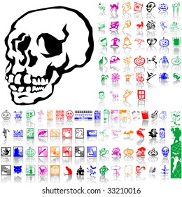Set of Halloween sketches. Part 7. Isolated groups and layers. Global colors.
