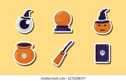 Set of Halloween Sticker Collection