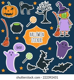 Set with halloween stickers.