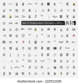 Set of halloween stickers