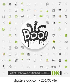 Set of halloween stickers