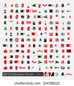 Set of halloween stickers