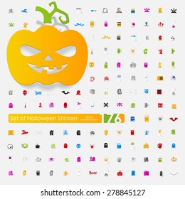 Set of halloween stickers