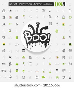 Set of halloween stickers
