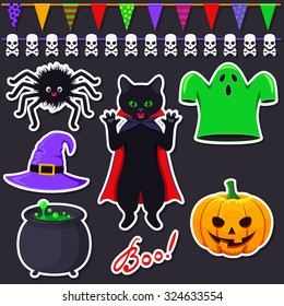 Set of Halloween stickers