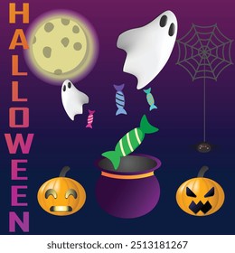 Set of Halloween Stuff. Trick or Treat?