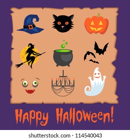 Set of Halloween symbols