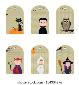 Set of halloween tags/labels.Vector illustration.