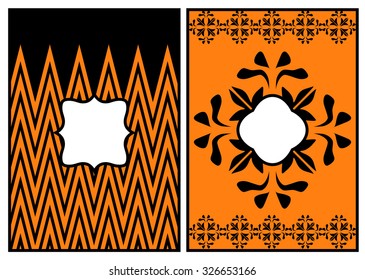 Set of Halloween templates, backgrounds for invitations, place cards, table signs, menu.
