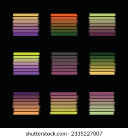 

set of Halloween tint color Schemes, Witch Ghost Themed Tone Colors, October 31 festive vibrant Colour pallet, Colorful Pumpkin trick or treat stripe Pattern, Yellow, Orange, Red trends combination