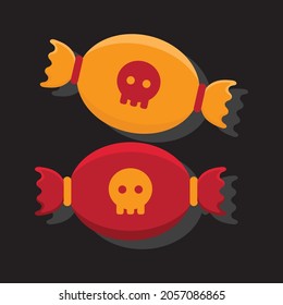 Set of Halloween Trick or Treat Icons Free Vector