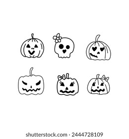 set of Halloween vector drawing