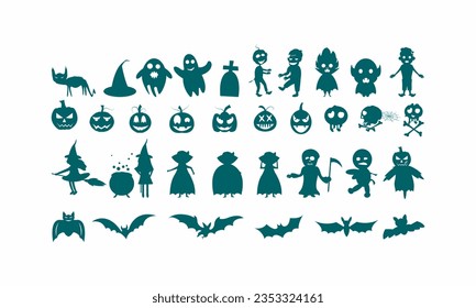 set of halloween vector illustration 