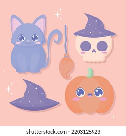set of halloween witch items